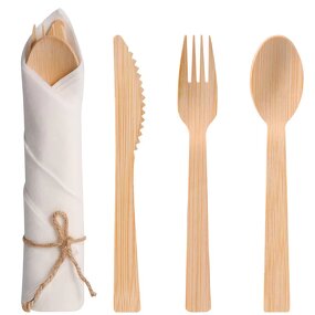 Bamboo Cutlery Manufacturer - Custom Logo Printed Eco-Friendly Disposable Fork Spoon