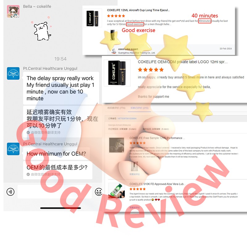 CokeLife OEM Brand  Herbal Plant Extract Natural Prolong Climax Delay Spray  Sex Spray Keep Long Time for Men for Long Time Sex