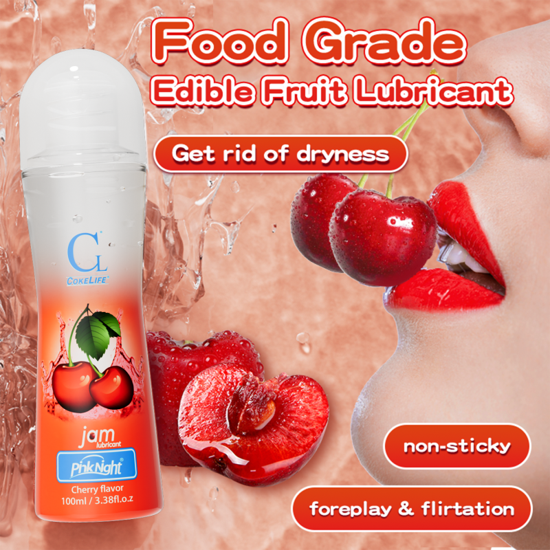 CokeLife ISO9001 100ml Edible Oral Lube Gel English Version Flavored Water Based Personal Organic Lubricant Sex Gel
