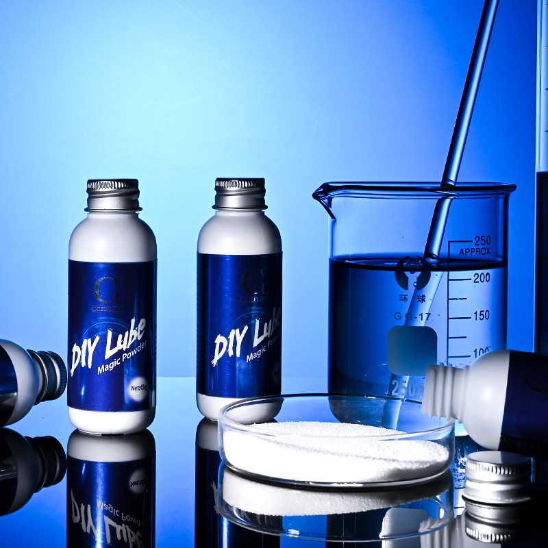 Private Label 45g 1g=120ml Water Base Sex Lubricant Making Powder for Watery Thick DIY Massage Gel Powder Lube