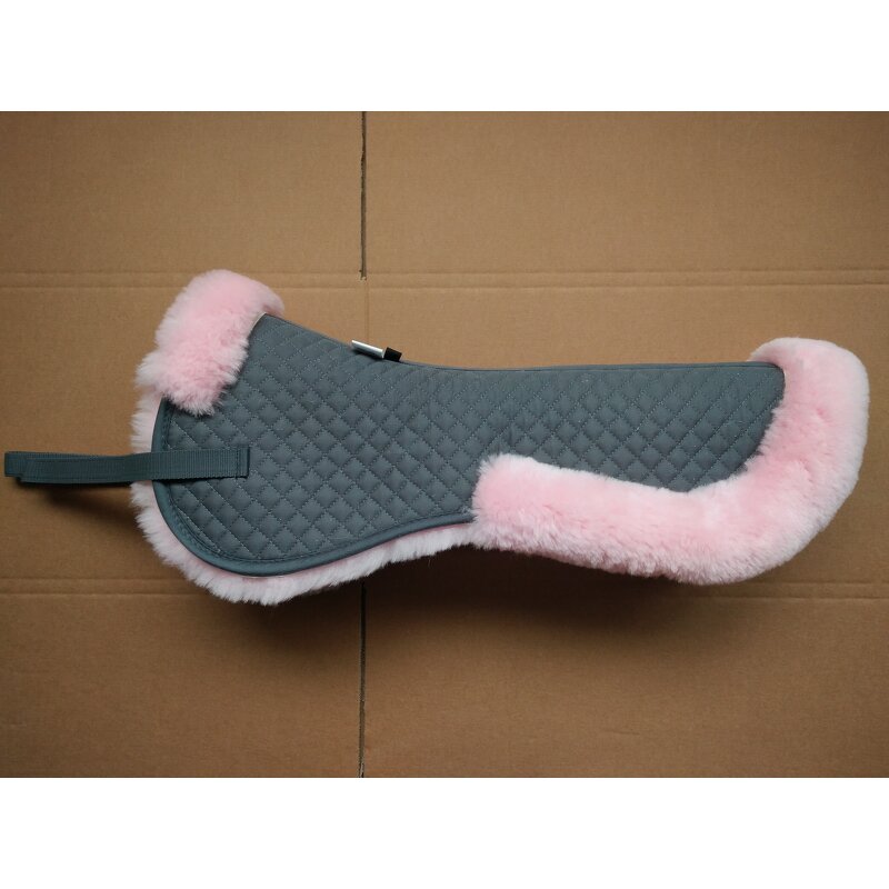 Pink Sheepskin Saddle Half Pad Supplier - Custom Made Horse Equipment