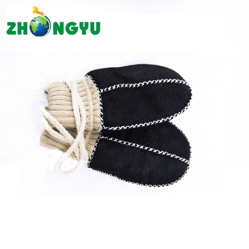 Sheepskin Mittens Factory - Winter Warm Kids Brown Leather for Girls Boys