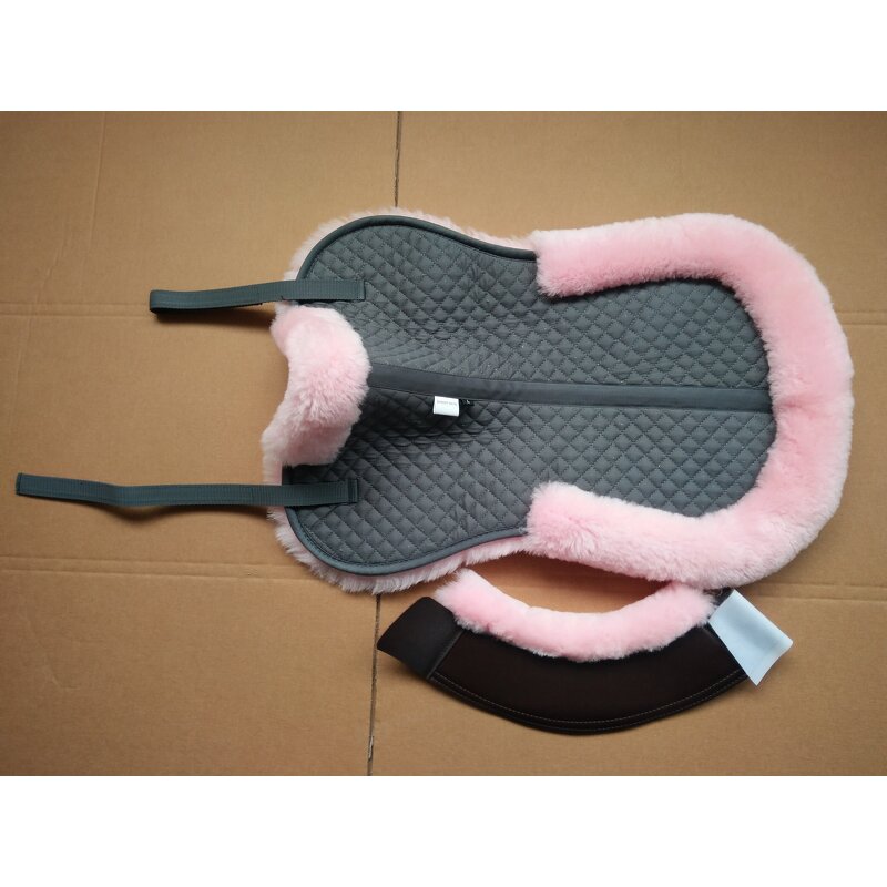 Pink Sheepskin Saddle Half Pad Supplier - Custom Made Horse Equipment