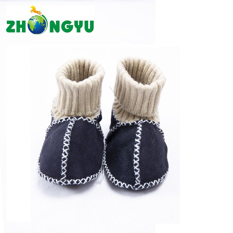 Sheepskin Baby Shoes Manufacturer - Genuine Winter Toddler Soft Sole Booties