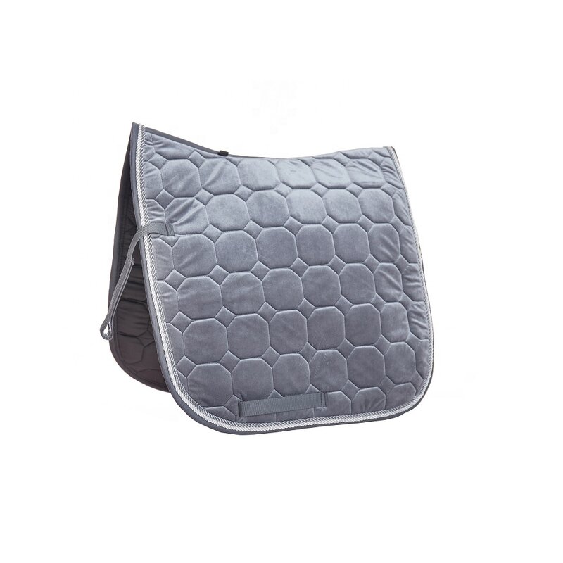 Satin Cloth Saddle Pad Supplier - Cheap Custom Made Dressage Velvet Grey
