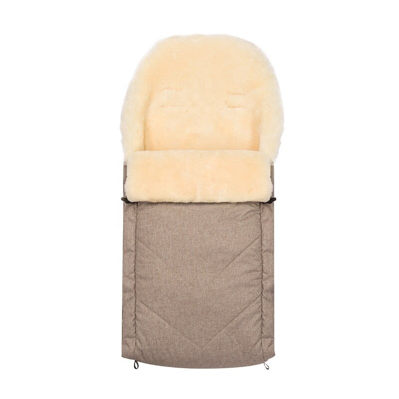 Winter Baby Sleeping Bag Manufacturer - High Quality Sheepskin Footmuff Blue