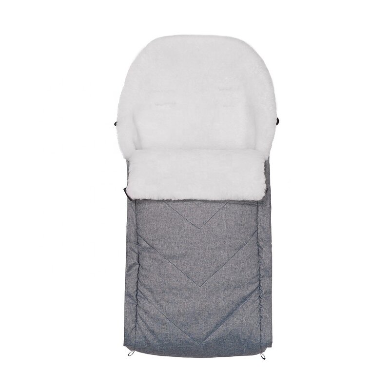 Winter Baby Sleeping Bag Manufacturer - High Quality Sheepskin Footmuff Blue