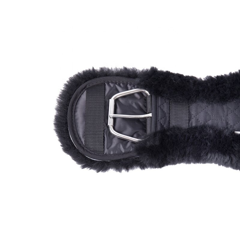 Sheepskin Dressage Girth Factory - Equestrian Black Wool Quilted Western