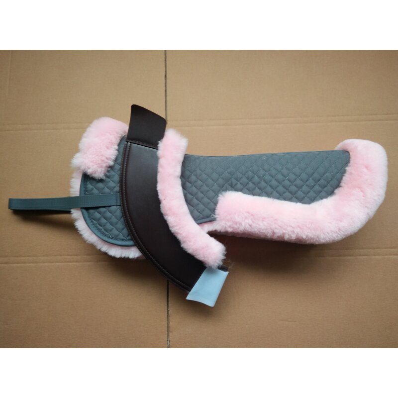 Pink Sheepskin Saddle Half Pad Supplier - Custom Made Horse Equipment