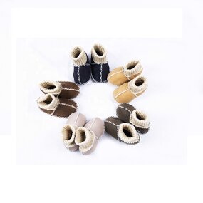 Lambskin Baby Shoes Supplier - Handmade Real Fur Infant Booties 0-1Years