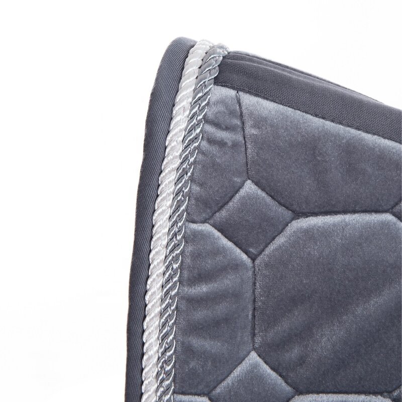 Satin Cloth Saddle Pad Supplier - Cheap Custom Made Dressage Velvet Grey