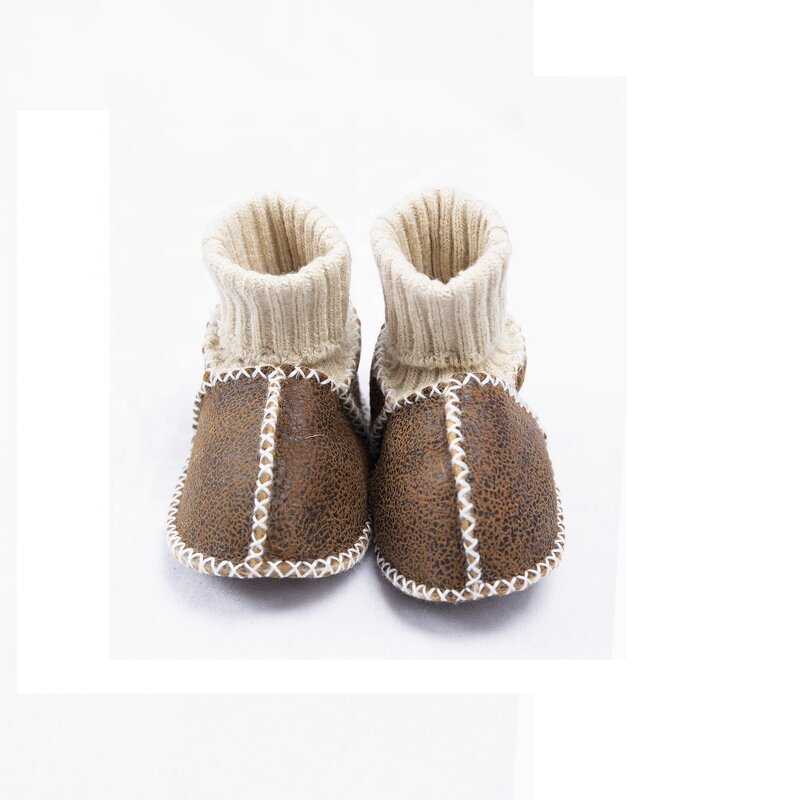 Sheepskin Baby Shoes Manufacturer - Genuine Winter Toddler Soft Sole Booties