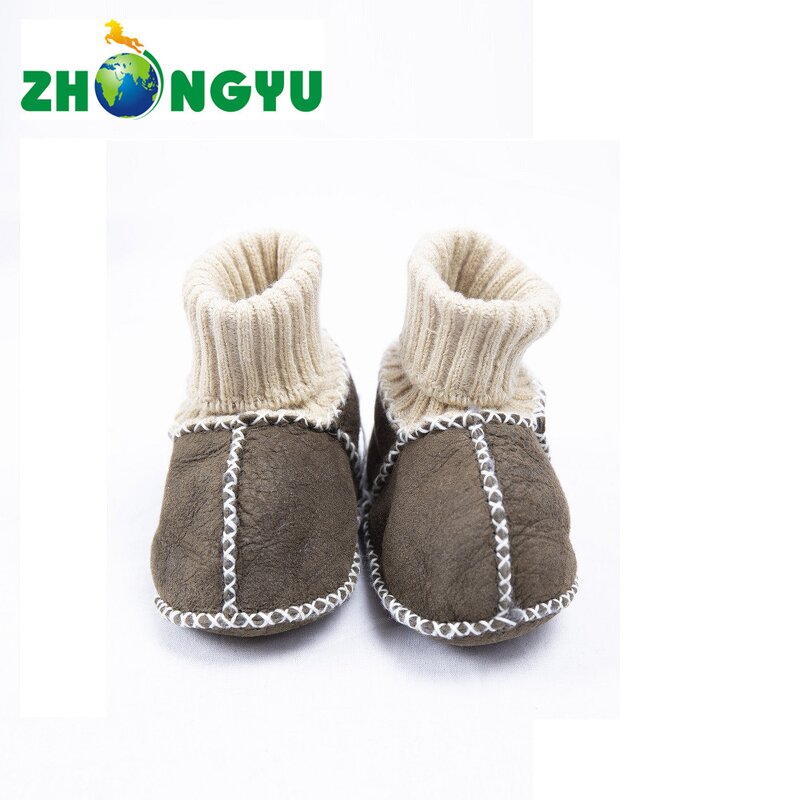 Sheepskin Baby Shoes Manufacturer - Genuine Winter Toddler Soft Sole Booties
