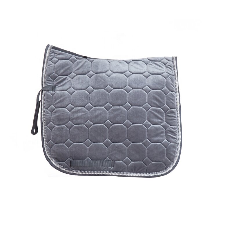 Satin Cloth Saddle Pad Supplier - Cheap Custom Made Dressage Velvet Grey