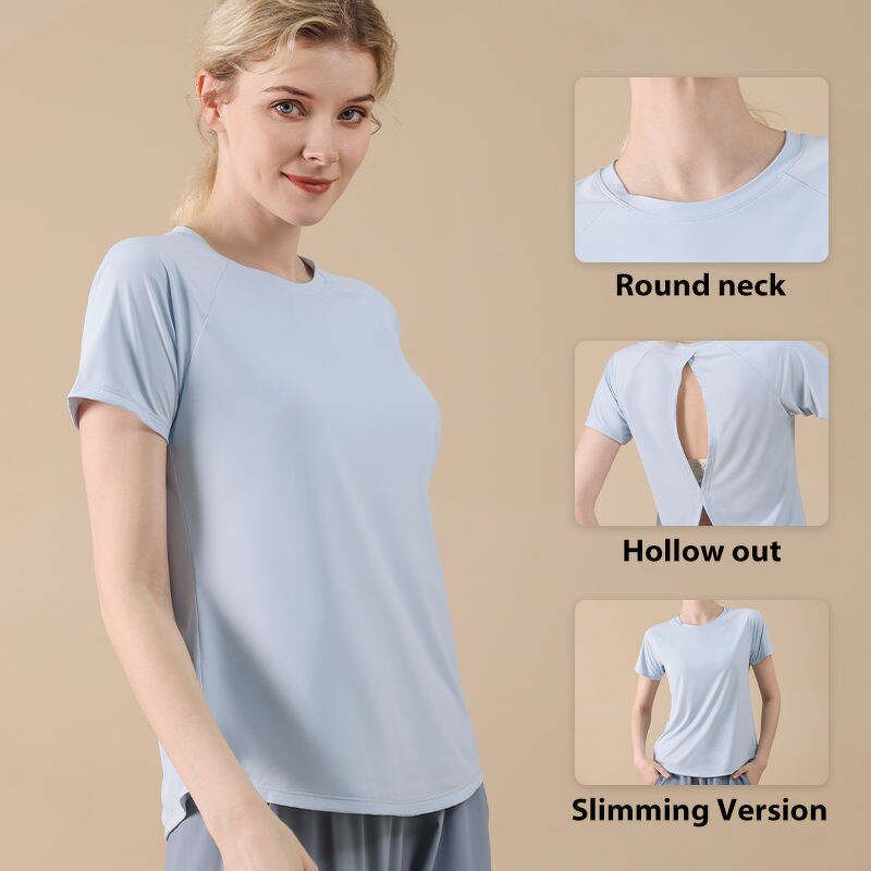 Yoga Top Manufacturer - OEM/ODM Summer Skin-Friendly Round Neck Back