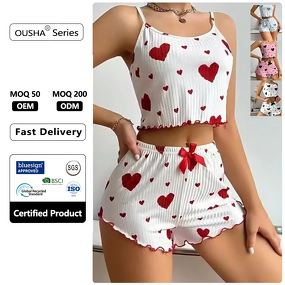 Women's Pajama Set Manufacturer - OEM Custom Cross-border Heart Style