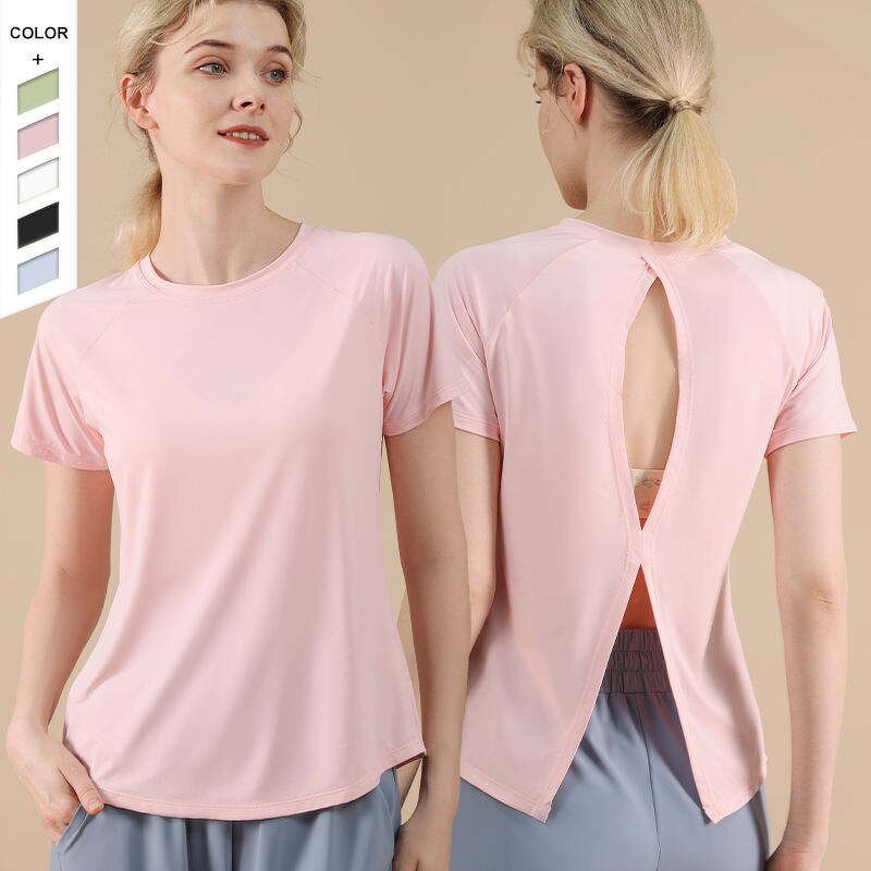Yoga Top Manufacturer - OEM/ODM Summer Skin-Friendly Round Neck Back