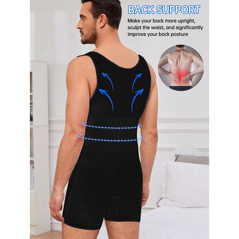 Men's Sports Bodysuit Manufacturer - OEM Custom with Abdomen Control Open
