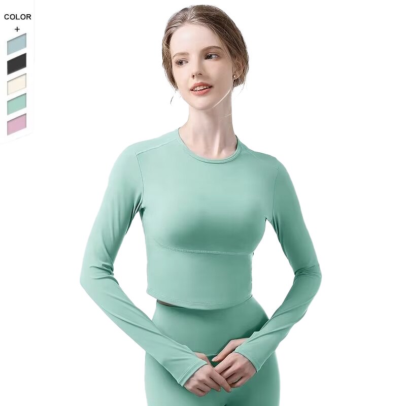 Yoga Top Manufacturer - OEM/ODM Women's Seamless Long Sleeve Round
