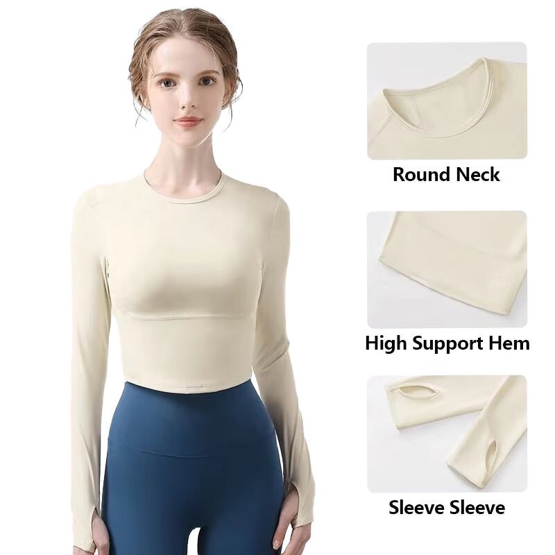 Yoga Top Manufacturer - OEM/ODM Women's Seamless Quick-Dry Long Sleeve