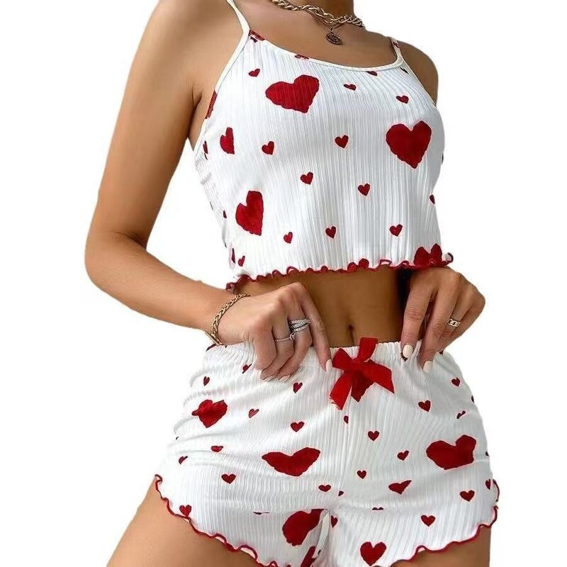 Women's Pajama Set Manufacturer - OEM Custom Cross-border Heart Style