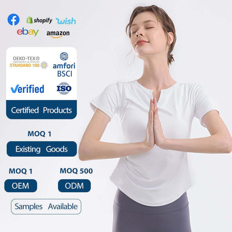 Pilates T-Shirt Manufacturer - OEM/ODM High Quality Quick-Dry Small V-Neck