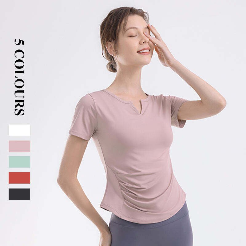 Pilates T-Shirt Manufacturer - OEM/ODM High Quality Quick-Dry Small V-Neck