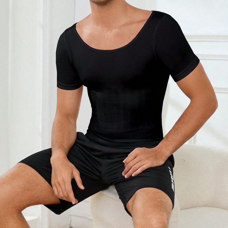 Men's Shapewear Manufacturer - OEM/ODM Sports Short-Sleeve Abdominal Control