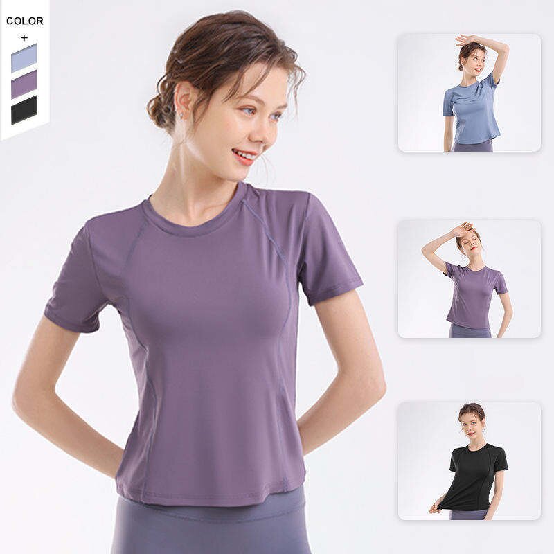 Yoga Fitness T-Shirt Manufacturer - OEM/ODM Summer Quick-Dry Round Neck