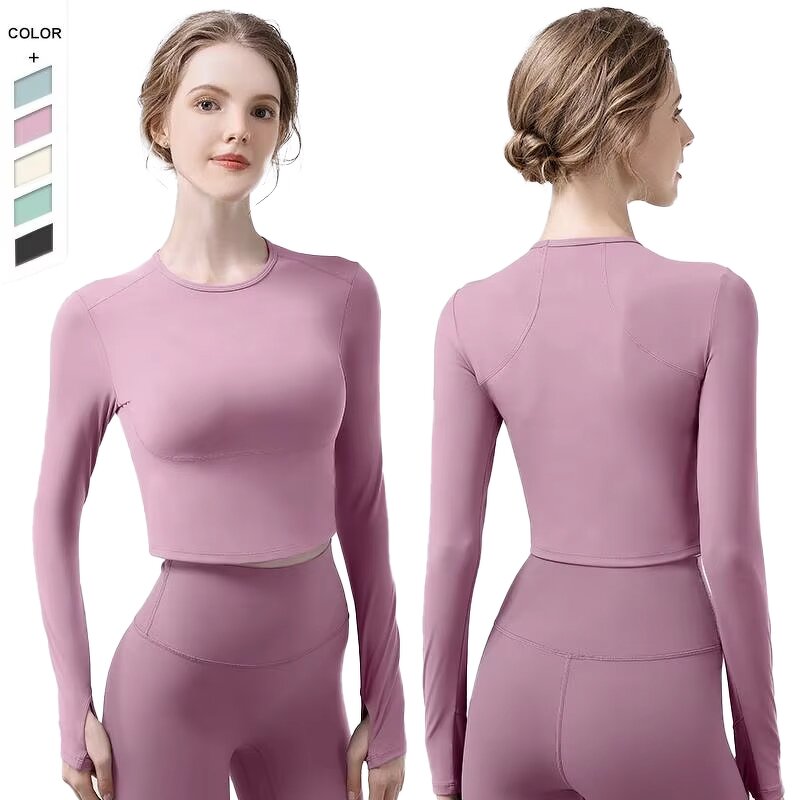 Yoga Top Manufacturer - OEM/ODM Women's Seamless Long Sleeve Round