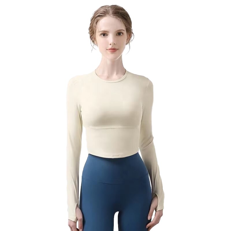 Yoga Top Manufacturer - OEM/ODM Women's Seamless Long Sleeve Round