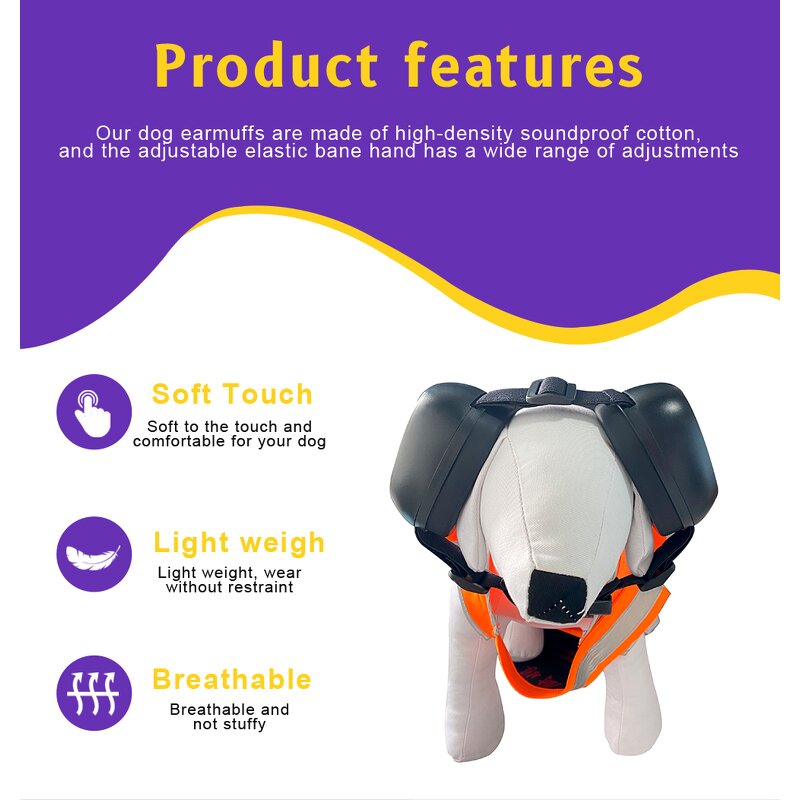Dog Noise Cancelling Ear Muffs Manufacturer - Customizable with Fast Snap Lock