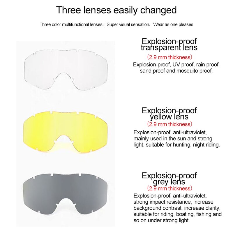 Airsoft Tactical Goggles Manufacturer - Cs Safety Explosion-Proof Anti-Fog Glasses