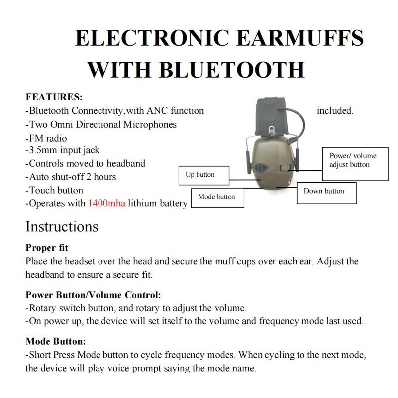 Shooting Earmuffs Factory - NRR 26dB Ear Protection for Gun Range High Quality