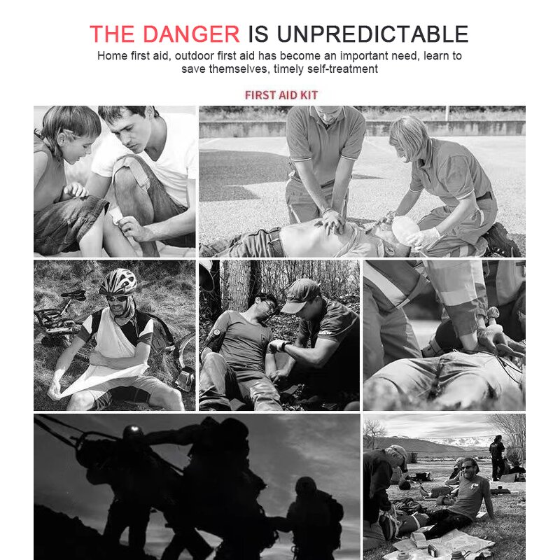 Portable Car First Aid Kit Manufacturer - 228 Piece Set Waterproof PU Case for Travel