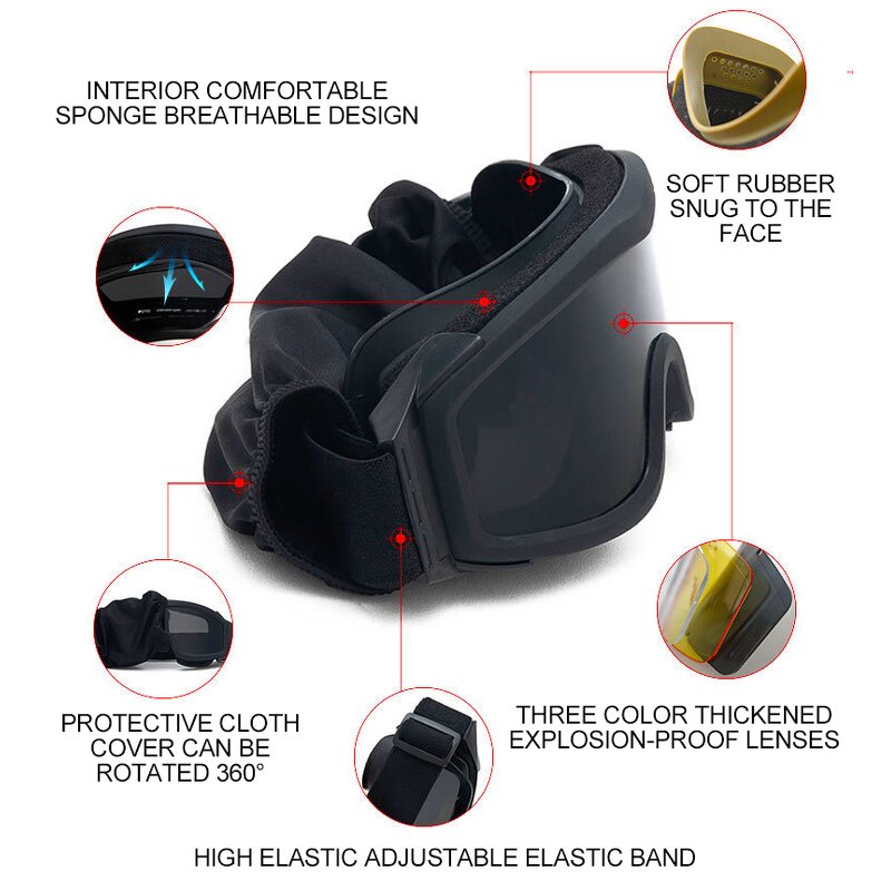 Airsoft Tactical Goggles Manufacturer - Cs Safety Explosion-Proof Anti-Fog Glasses