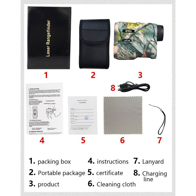 Hunting Rangefinder Factory - 1000M Optics Smart Camouflage with Rechargeable Battery