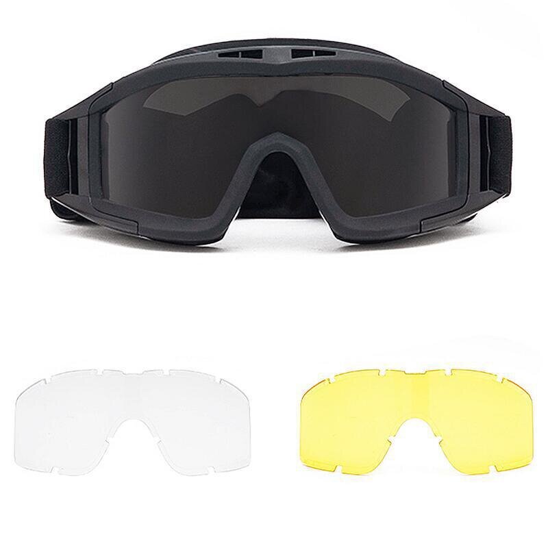 Protective Airsoft Goggles Supplier - Anti Fog Tactical with 3 Interchangeable Lens