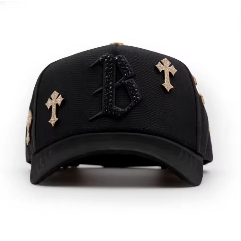 Baseball Caps Manufacturer - OEM Custom 5 Panel ROSE GOLD SKULLS