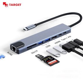 USB C Hub Manufacturer - 8in1 Thunderbolt 3 Docking Station for Macbook iPad