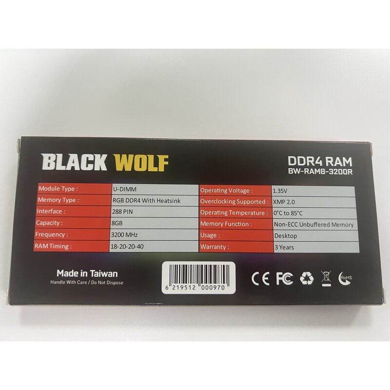 Gaming DDR4 RAM Factory - 8GB XMP RGB Heatsink 3200Mhz ECC Memory for Desktop