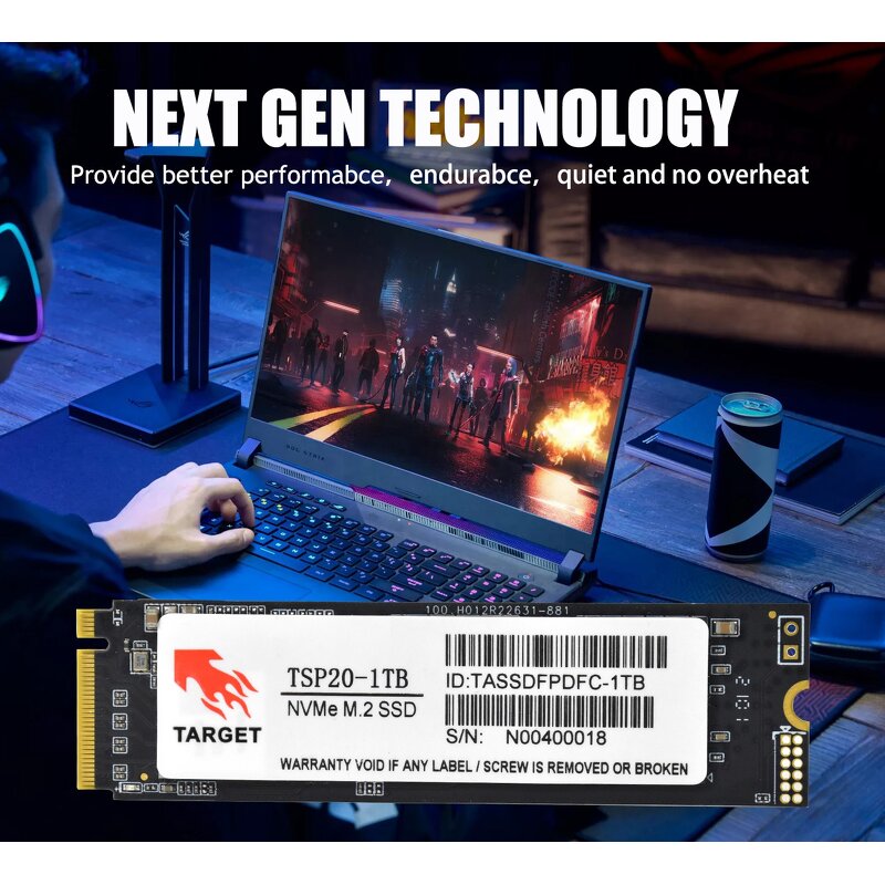 M.2 NVMe SSD Factory - 1TB Gen3 PCIe 3.0 2280 Internal Laptop Hard Drive Metal Shell