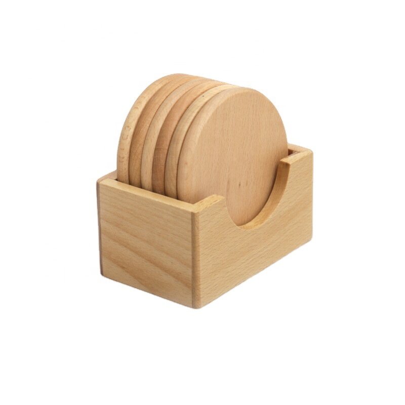 Wood Coasters Set Manufacturer - OEM Custom Mini Natural Wood Round Square