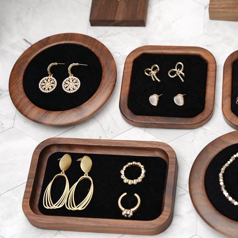 Jewelry Display Tray Manufacturer - OEM Custom Walnut Wood with Velvet