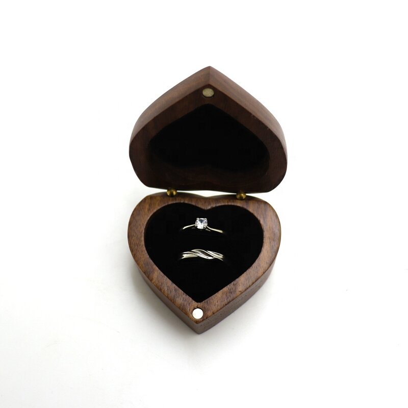 Ring Box Manufacturer - OEM Custom Logo Handmade Heart Shaped Double