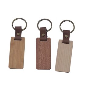 Leather Keychains Manufacturer - OEM Custom Walnut Wood Key Rings