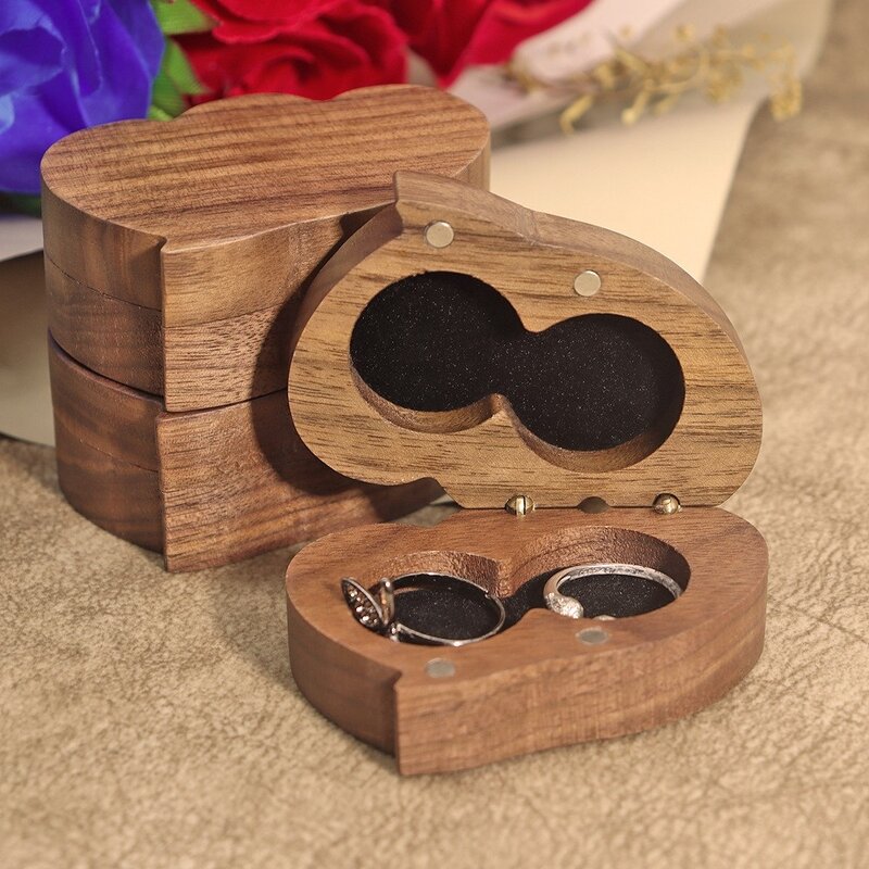 Wedding Ring Box Manufacturer - OEM Custom Creative Double Heart Shaped