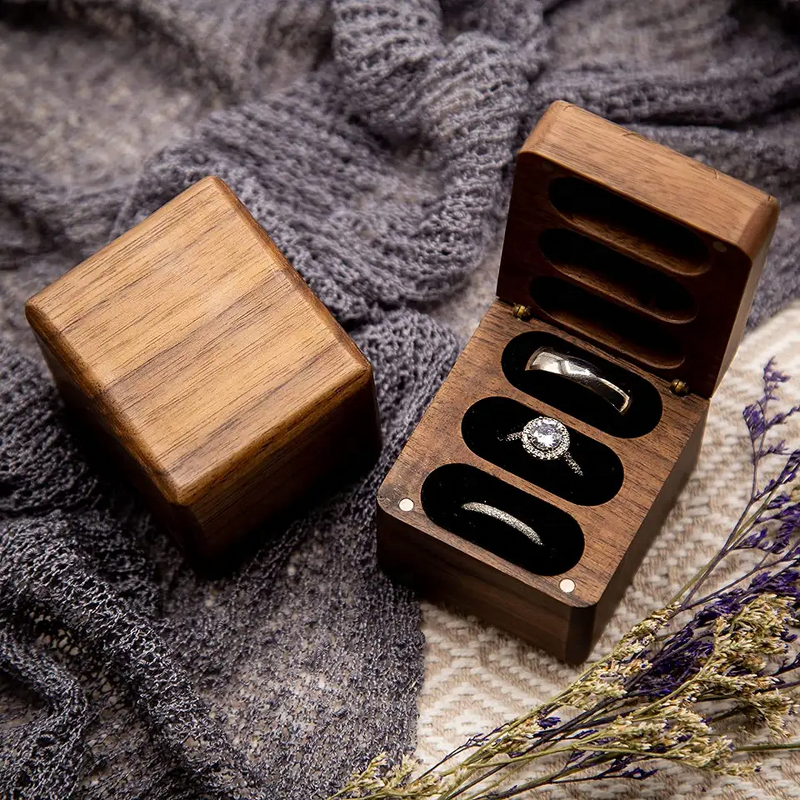 Wooden Ring Box Manufacturer - OEM Custom Classical for 3 Rings