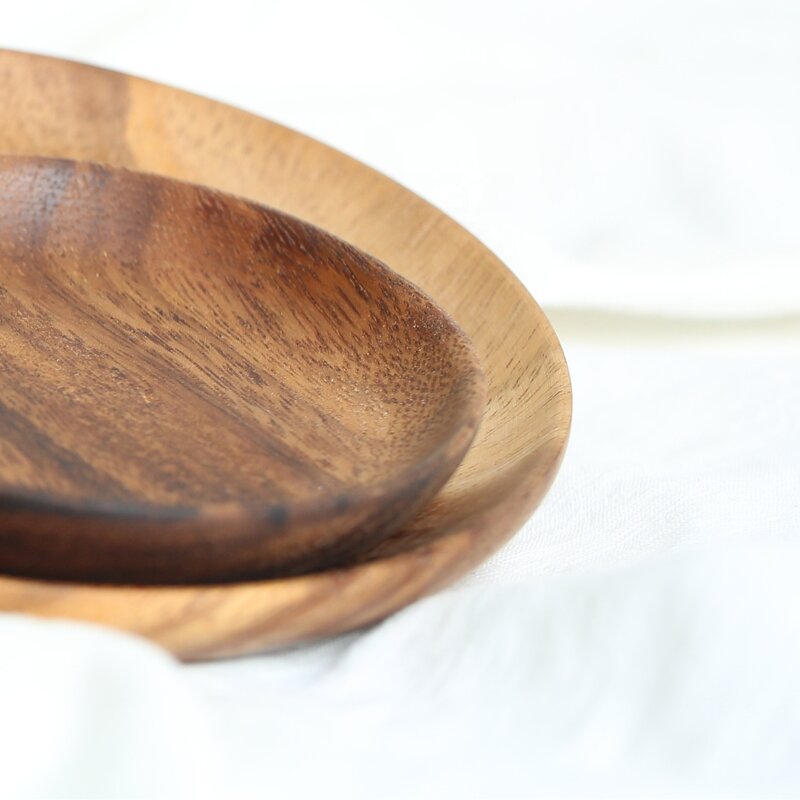 Dessert Plate Manufacturer - OEM Custom Natural Solid Wood Round
