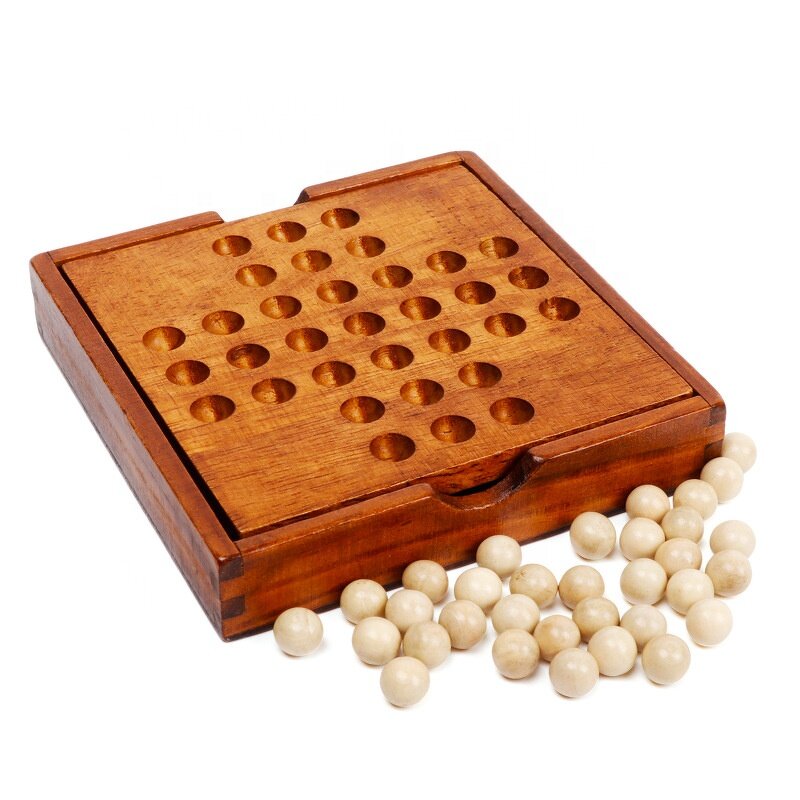 Peg Solitaire Game Manufacturer - OEM Custom Jumping Marbles with 33 Wooden